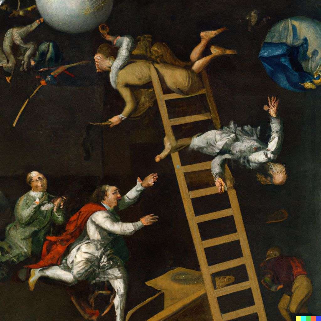 the discovery of gravity, painting from the 17th century